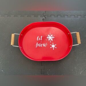 Holiday Let It Snow decorative tray